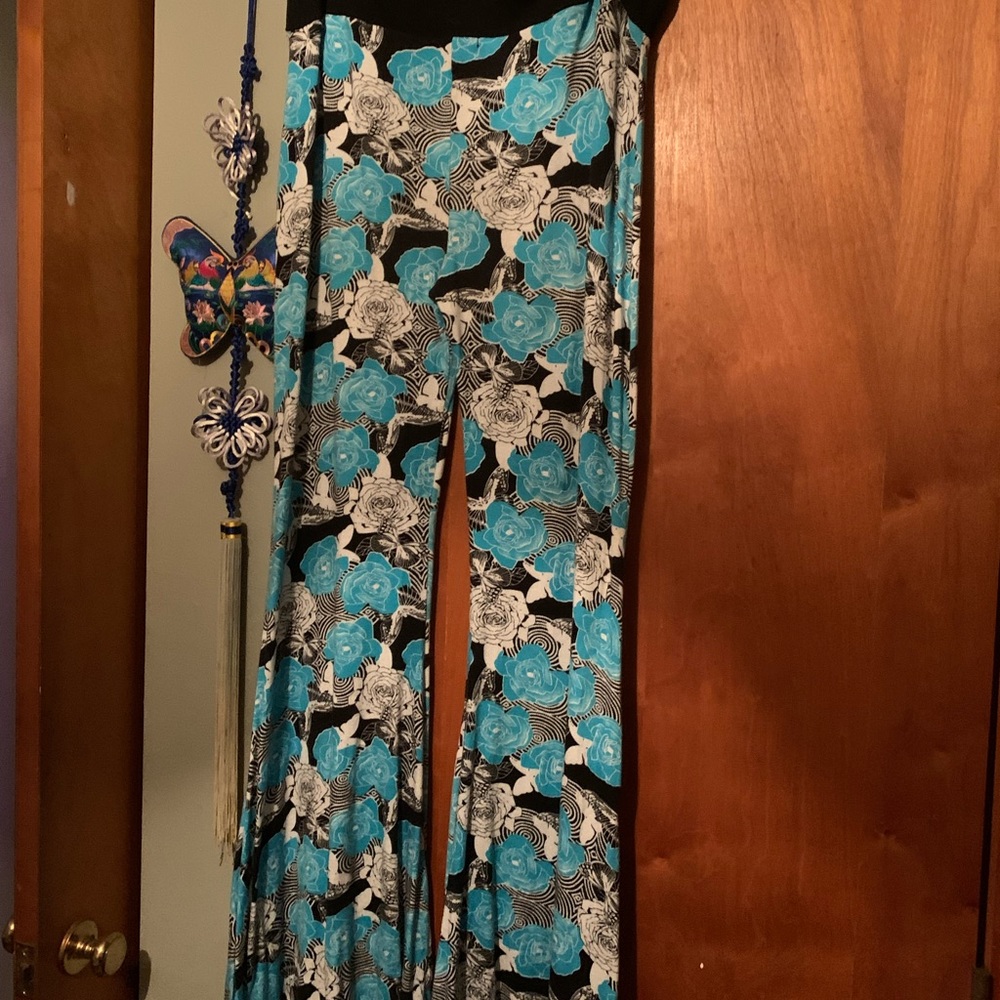 Floral bell bottoms.